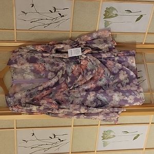 Lavender floral mini wrap dress